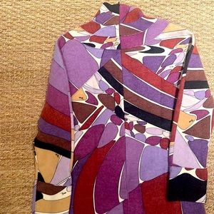 Emilio Pucci signature, print, mock neck dress size Italian, 36 with pockets